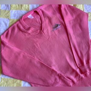 Vintage Valleyfield 80s Sweater Pink Embroidered XL